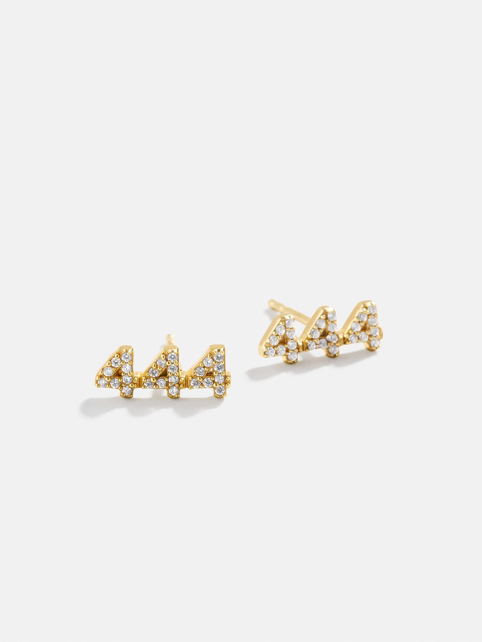 18K Gold Angel Number Earrings - Gold/Pavé - Image 6