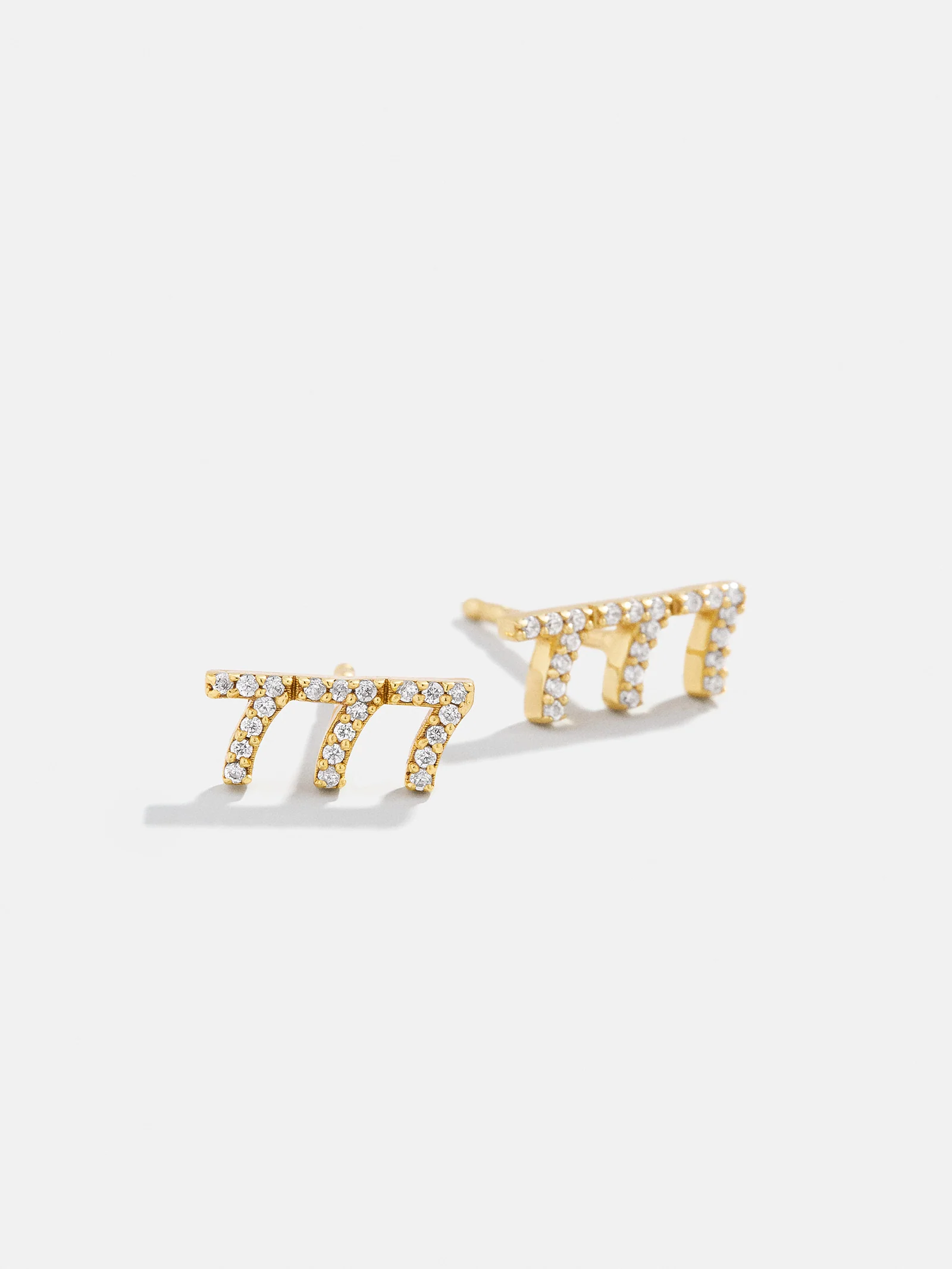 18K Gold Angel Number Earrings - Gold/Pavé - Image 9