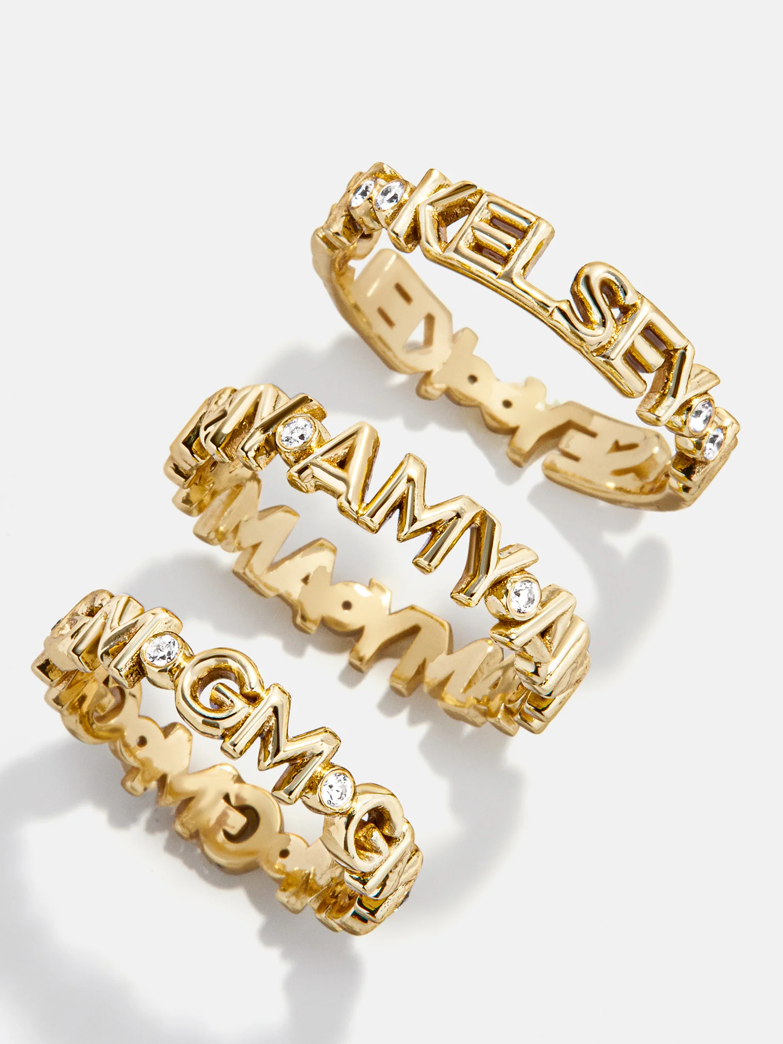 14K Gold Custom Nameplate Ring - 14K Gold. Pavé Cubic Zirconia Stones - Image 5