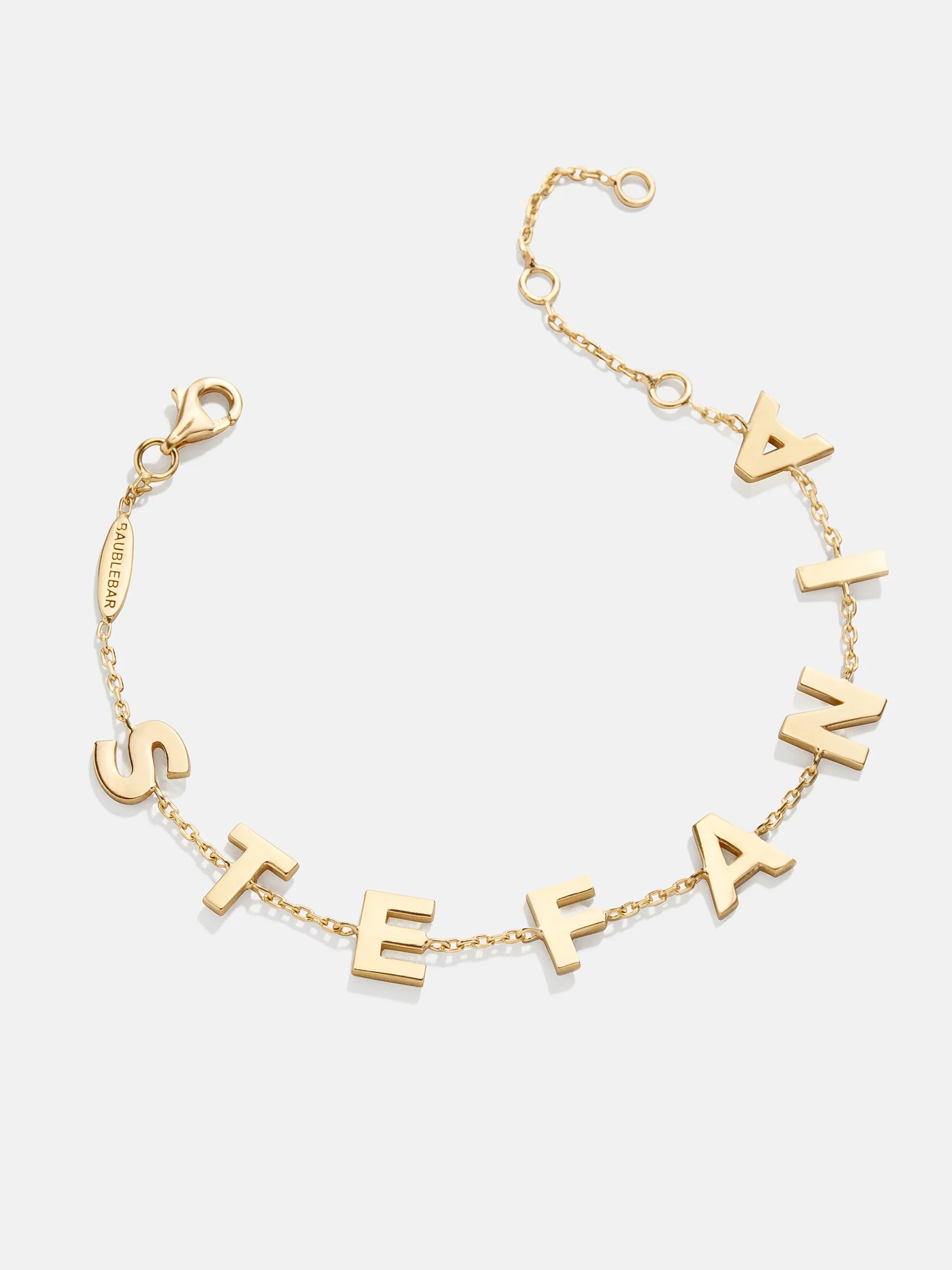 14K Gold Custom Spaced Letter Name Bracelet - 14K Gold - Image 3