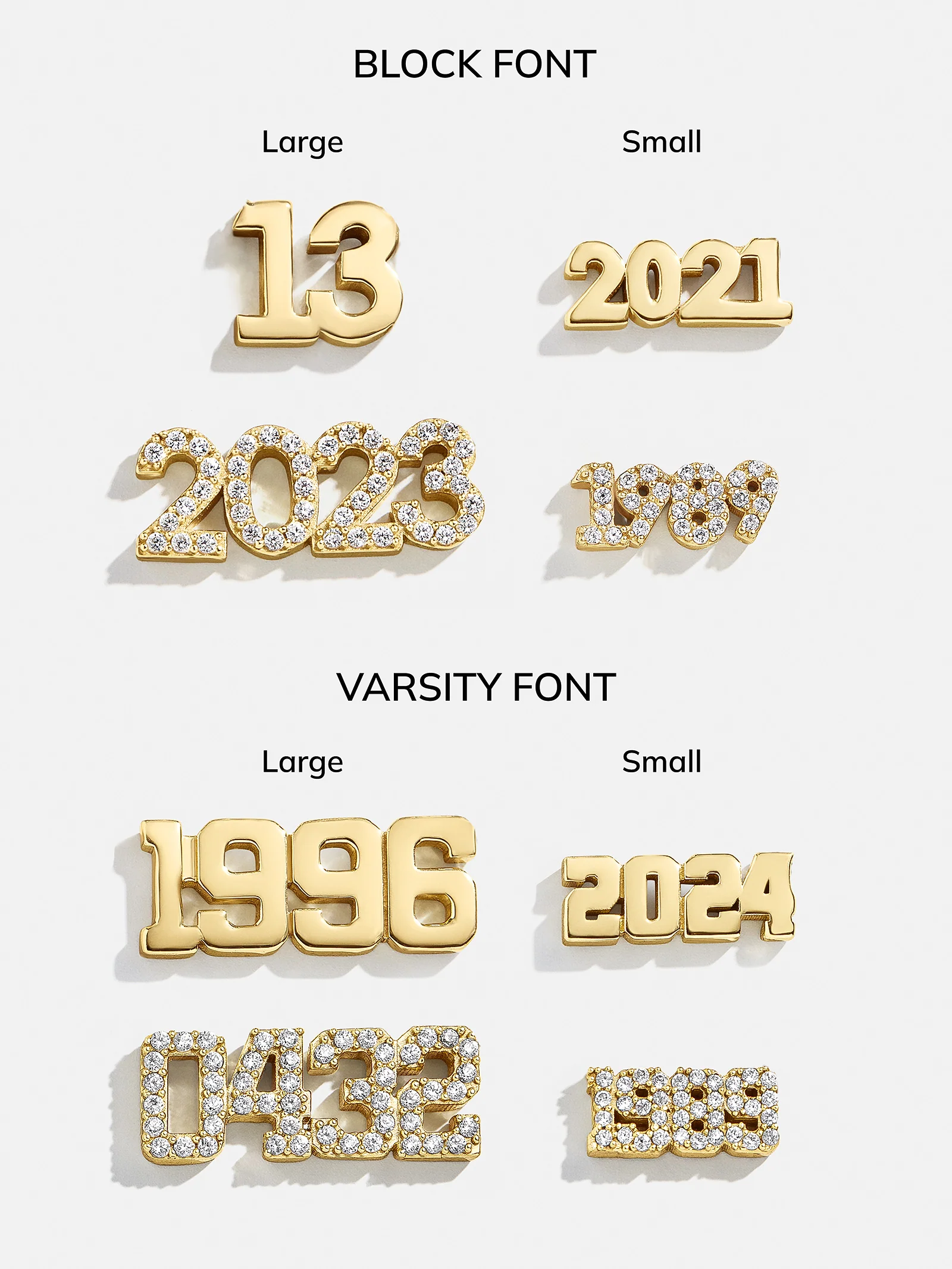 14K Gold Varsity Font Custom Number Necklace - Varsity Font Numbers - Image 7