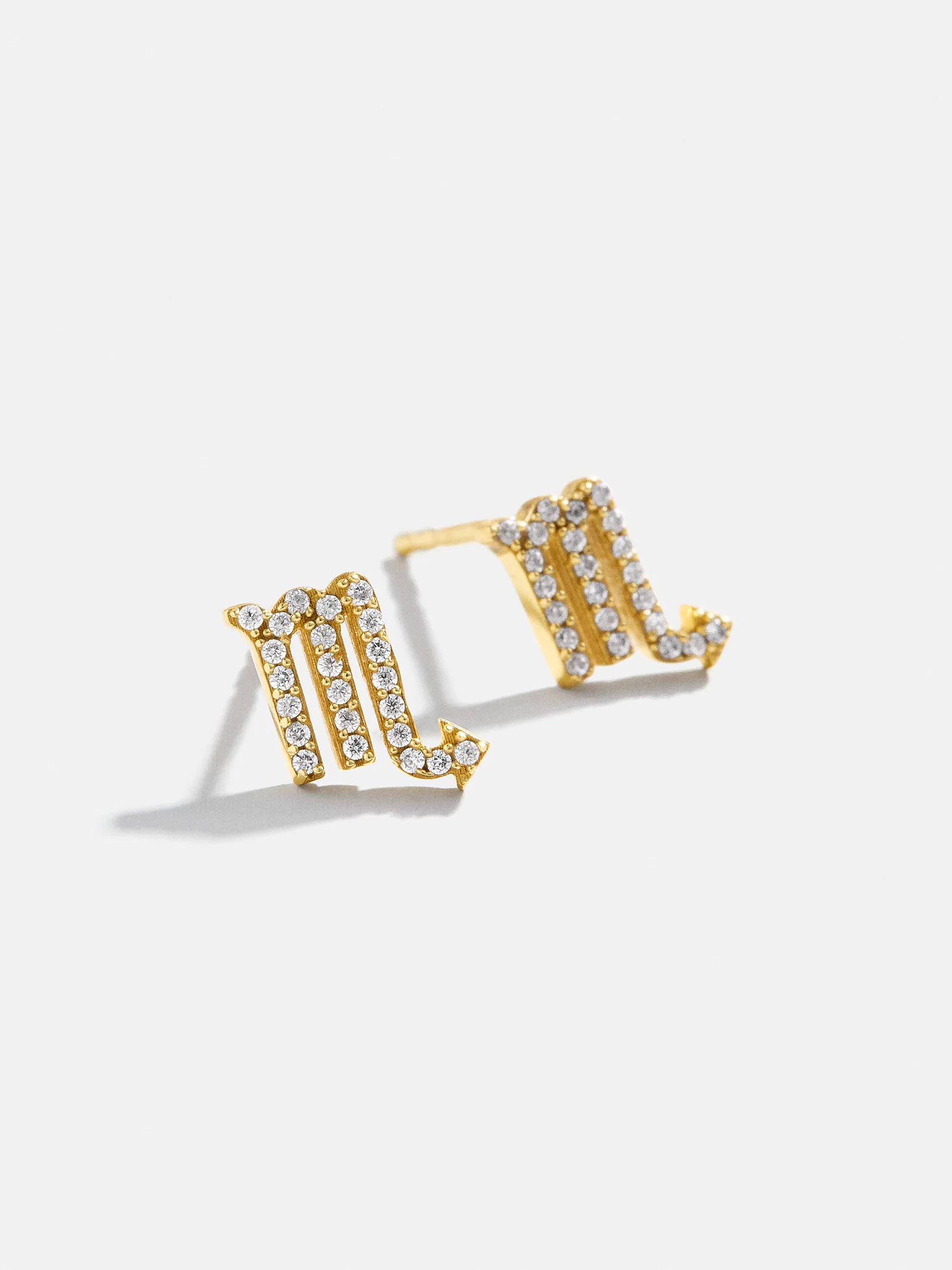18K Gold Zodiac Earrings - 18K Gold. Pavé Cubic Zirconia Stones - Image 21