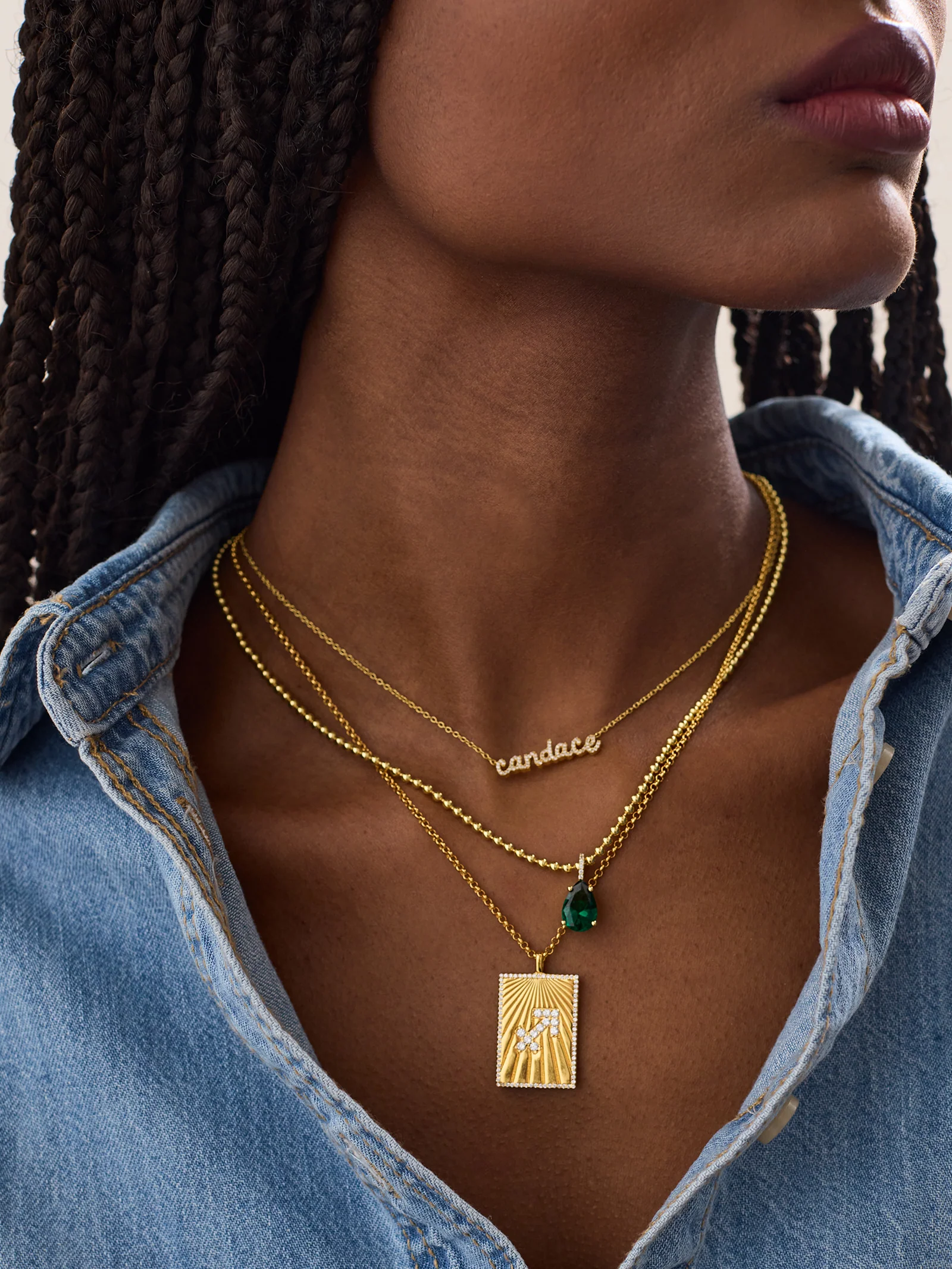 Reversible 18K Gold Zodiac Pendant Necklace - Aries - Image 4