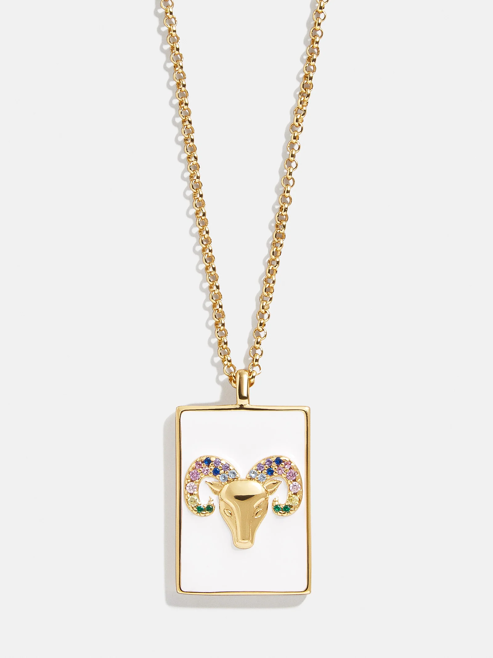 Reversible 18K Gold Zodiac Pendant Necklace - Aries - Image 7