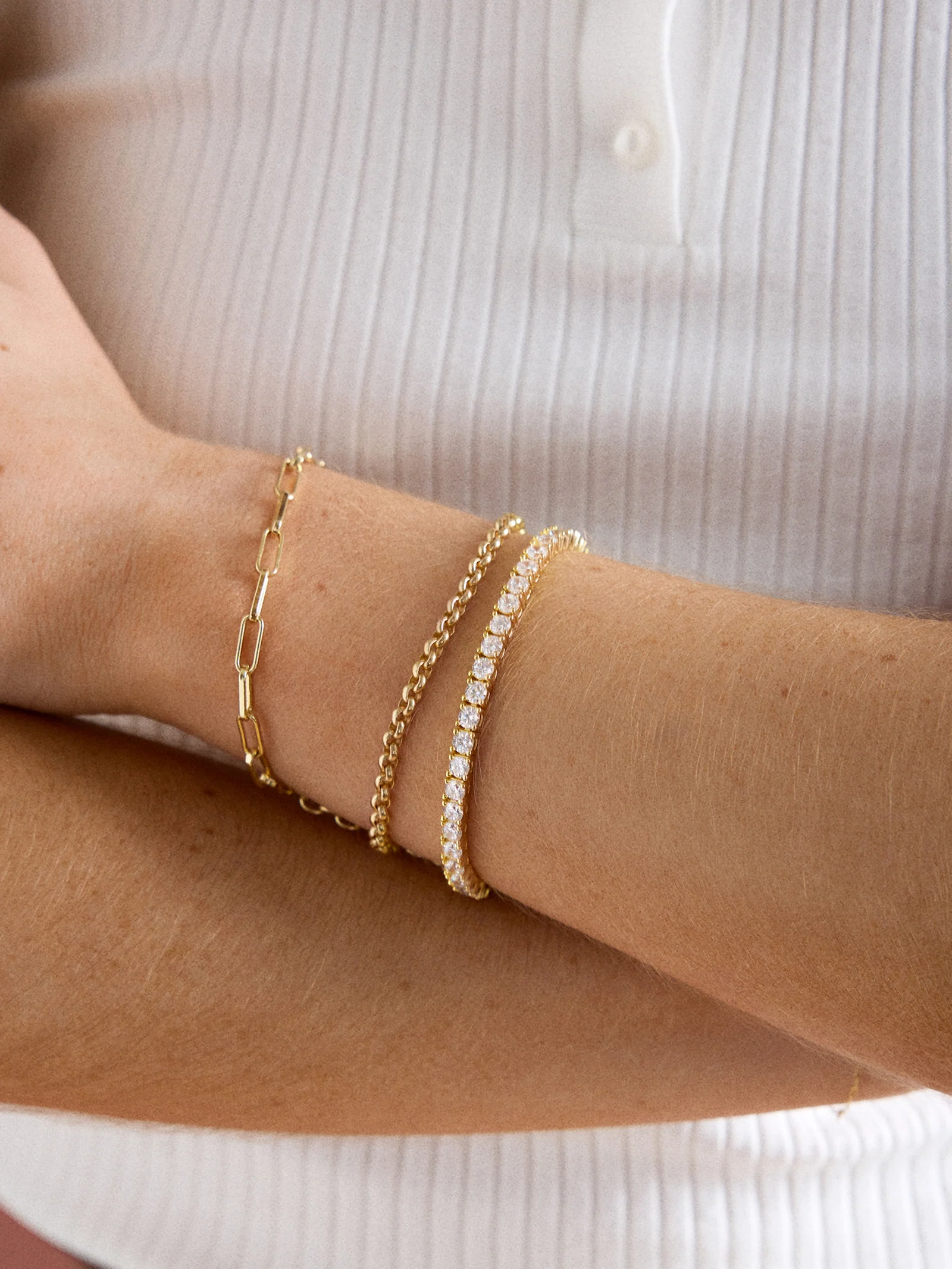 Billie 18K Gold Tennis Bracelet  - 18K Gold Plated Sterling Silver - Image 12