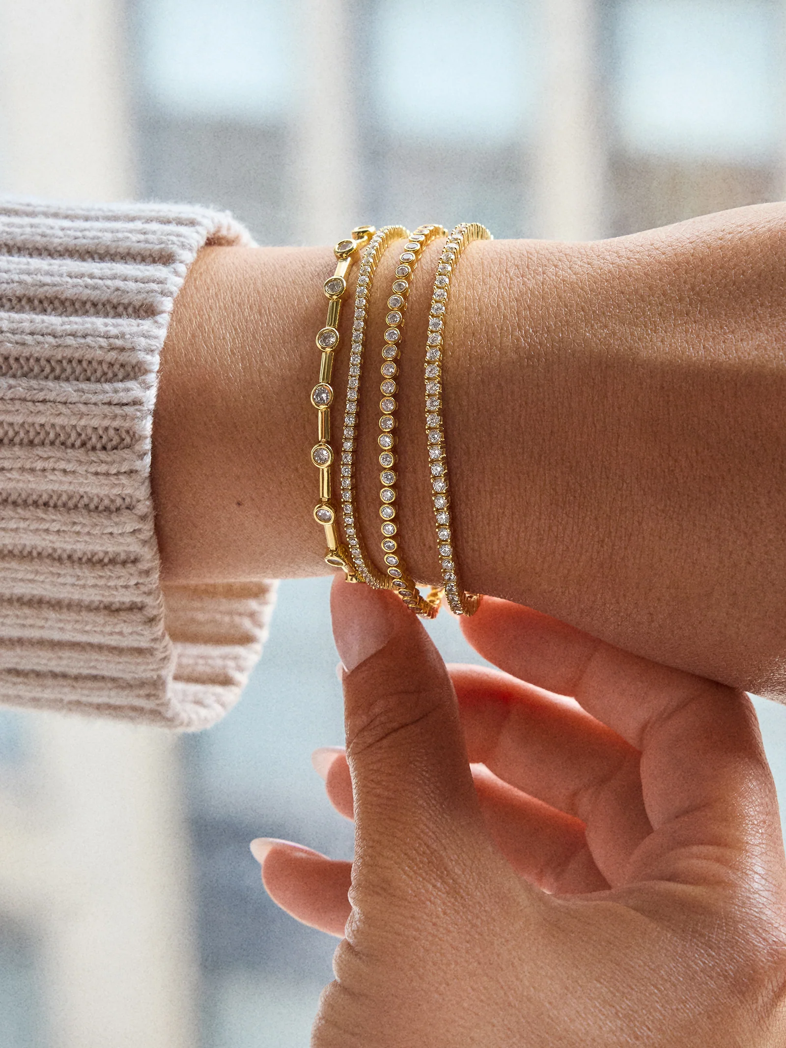 Billie 18K Gold Tennis Bracelet  - 18K Gold Plated Sterling Silver - Image 3