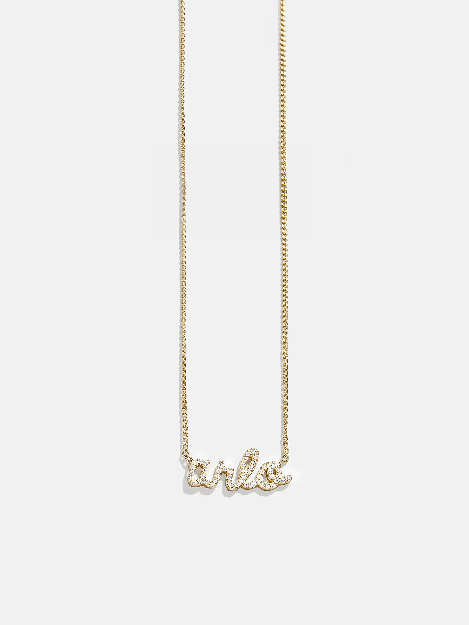14K Gold Custom Nameplate Necklace - Script - Image 3