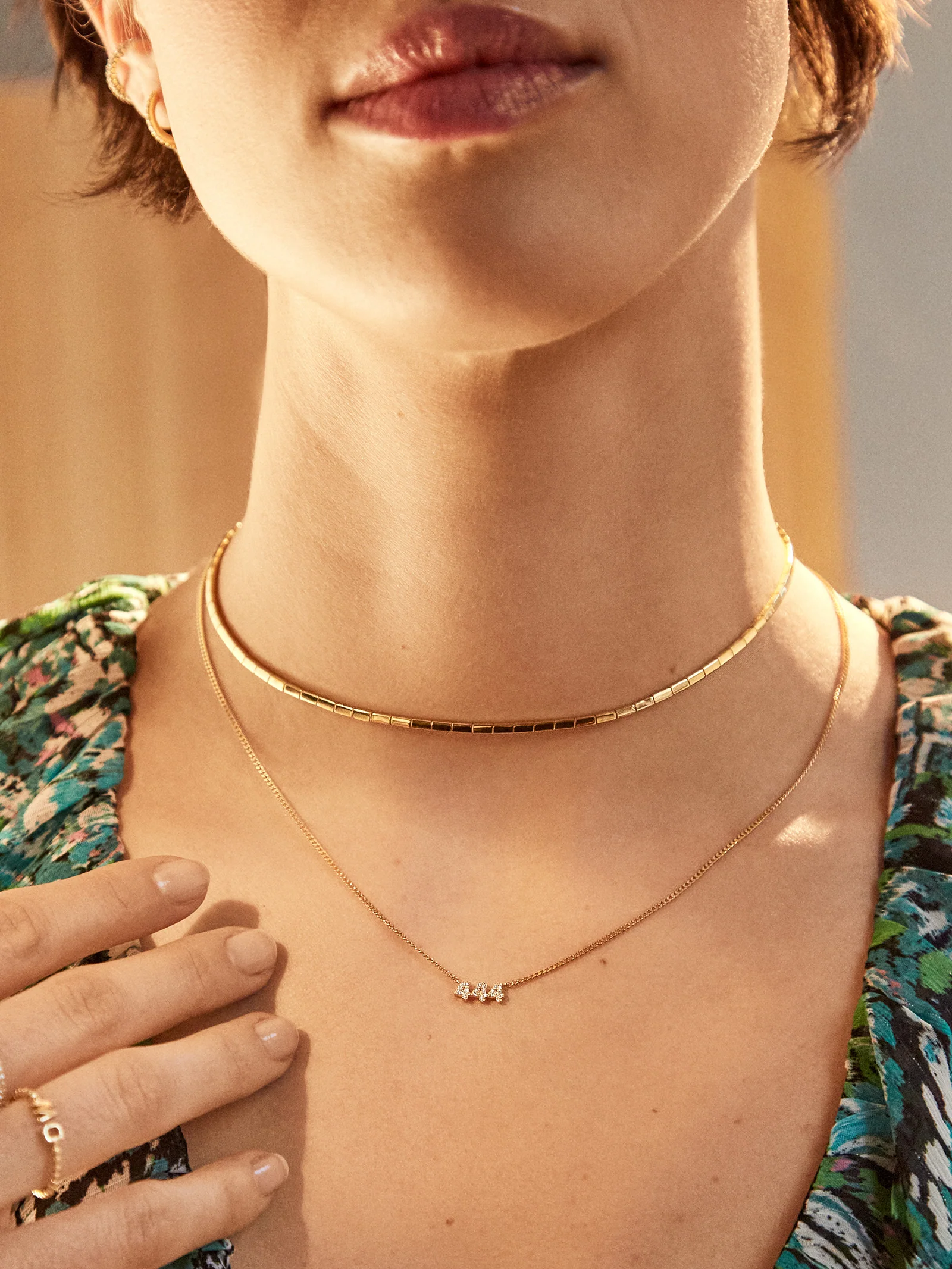 14K Gold Angel Number Custom Nameplate Necklace - Gold - Image 6