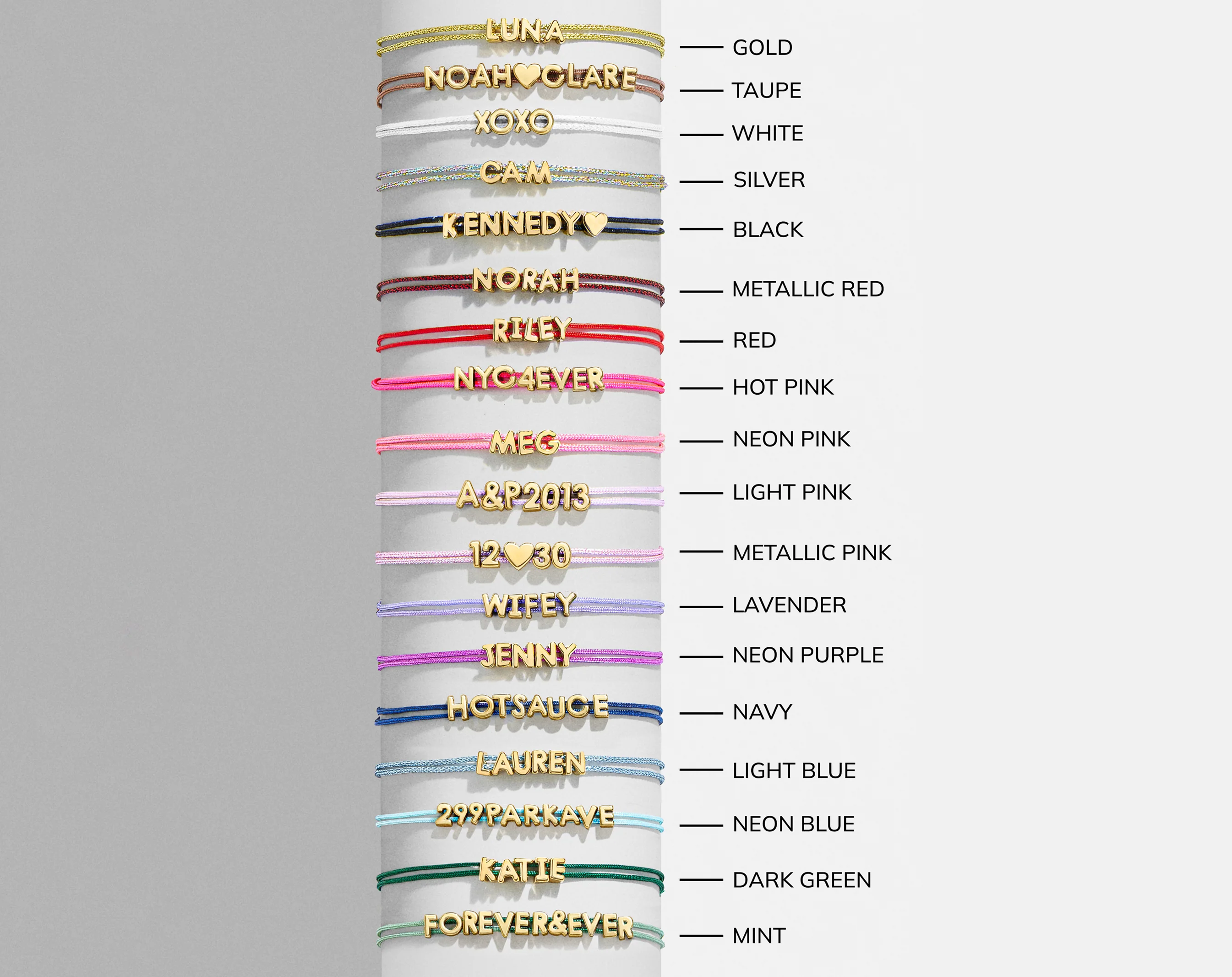 Custom Cord Bracelet - Light Blue - Image 6