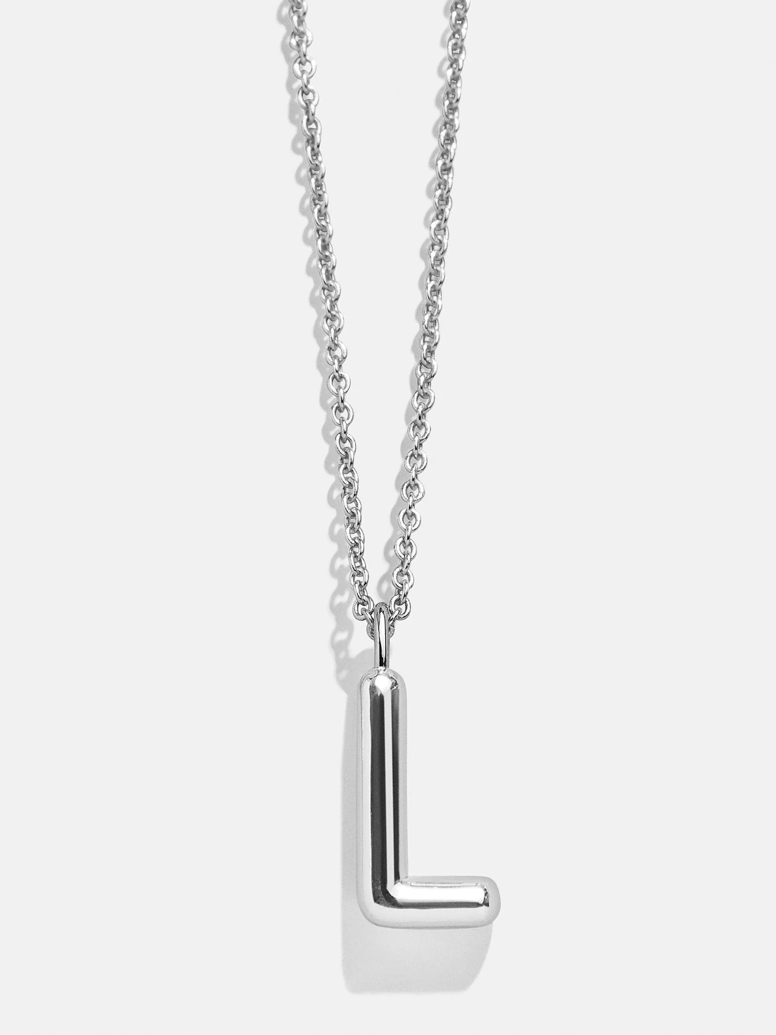 Classic Silver Initial Necklace - Silver - Image 12