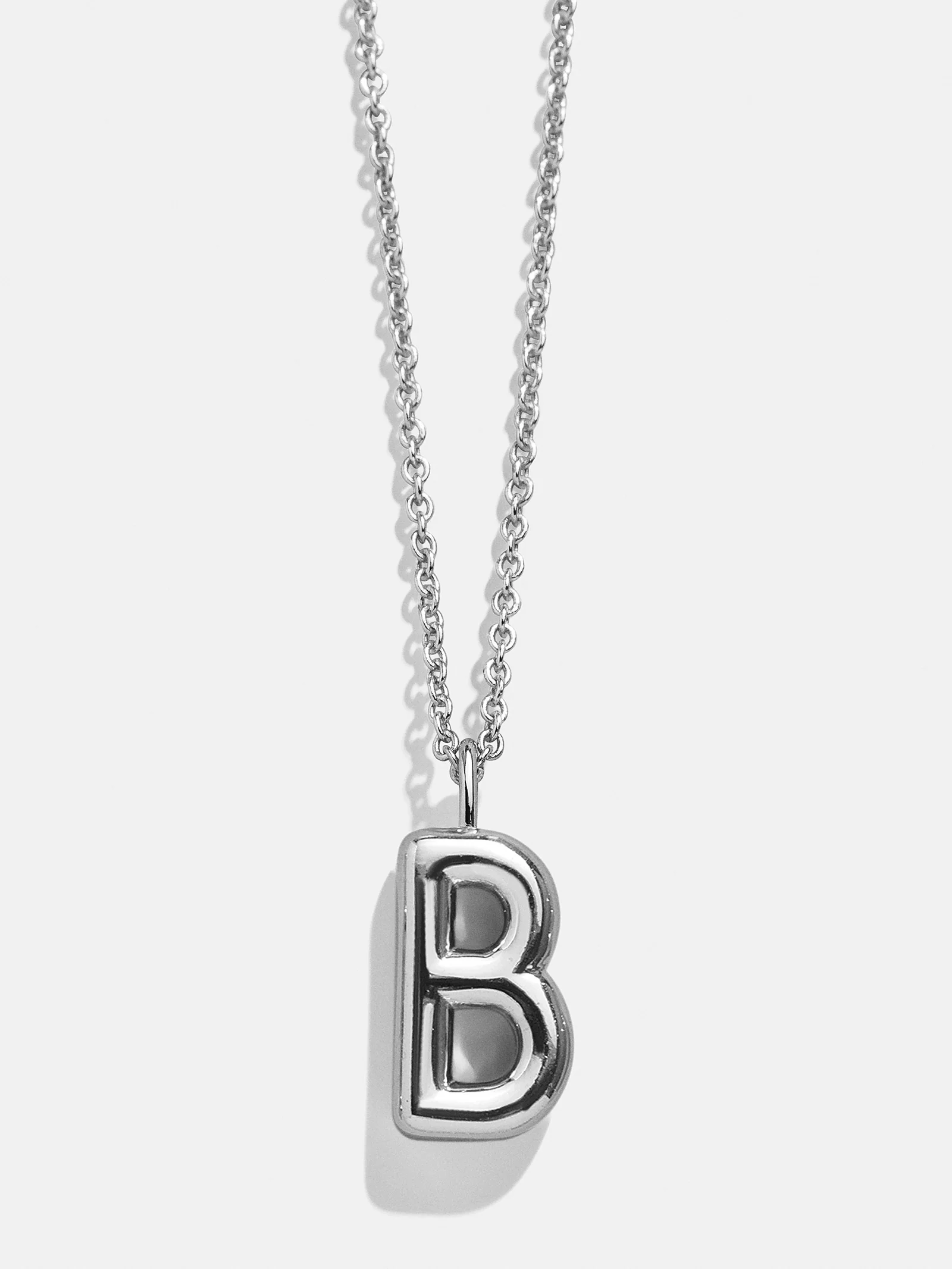 Classic Silver Initial Necklace - Silver - Image 4