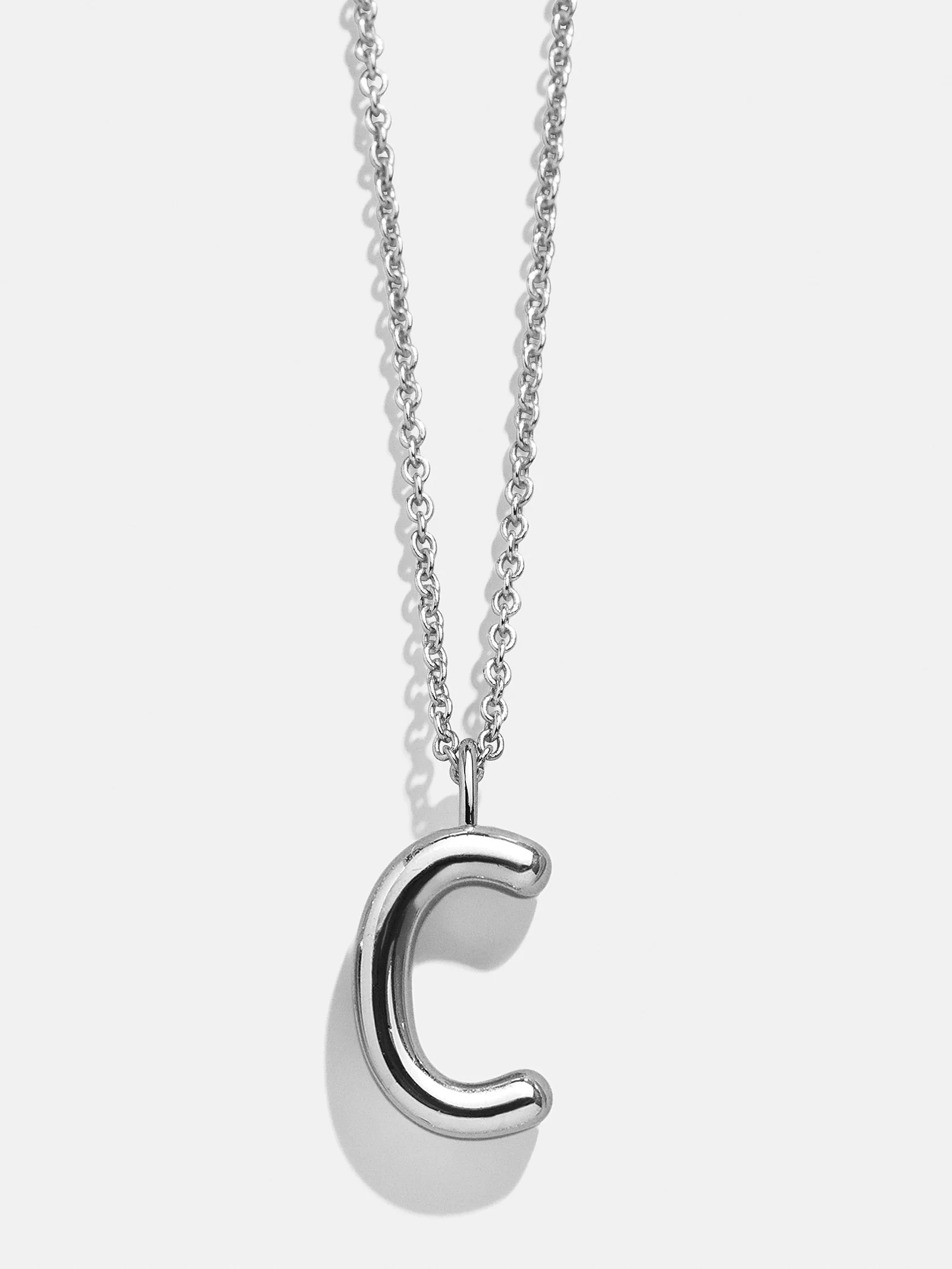 Classic Silver Initial Necklace - Silver - Image 5
