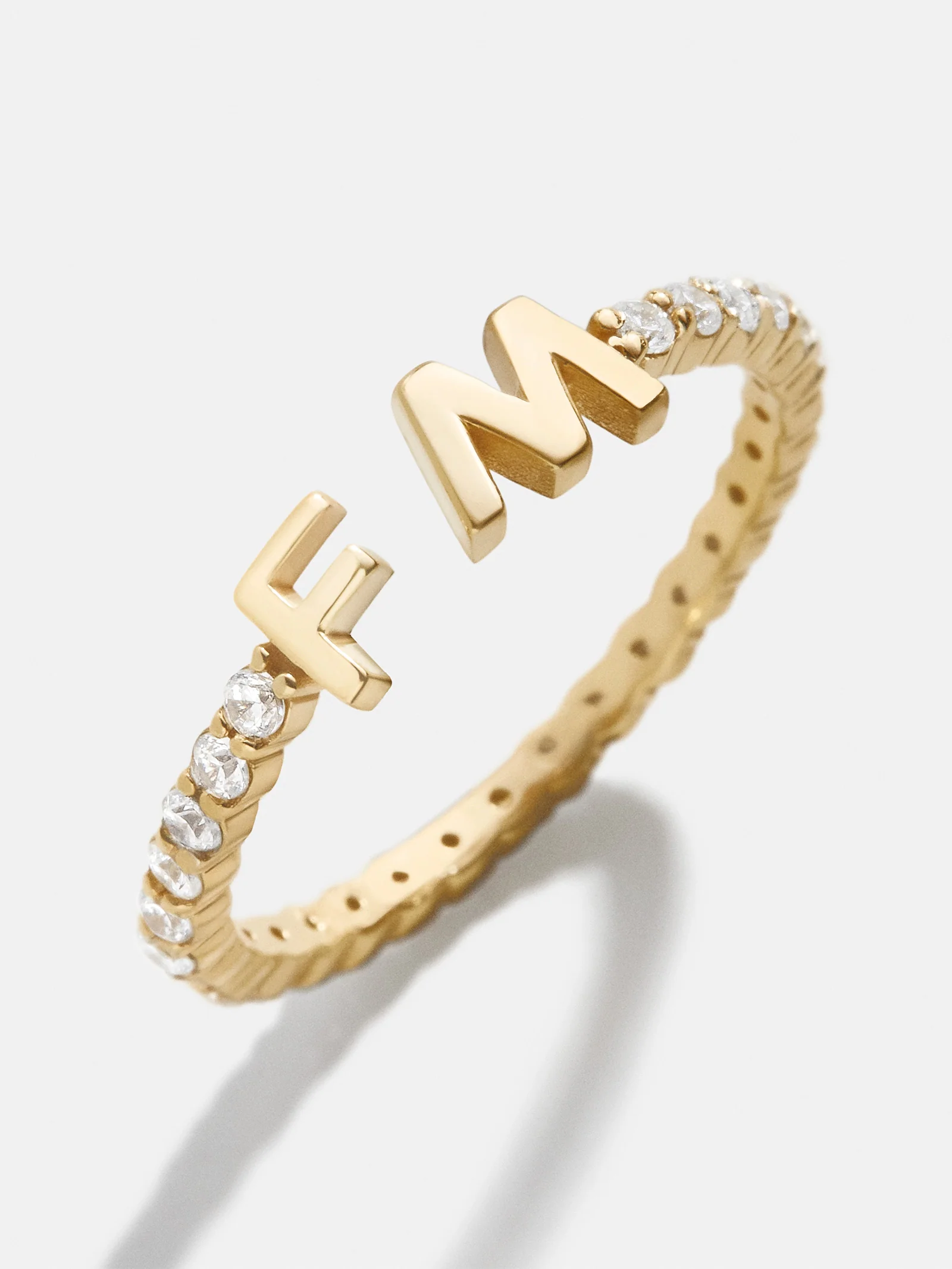 14K Gold Custom Initial Ring - Gold - Image 8