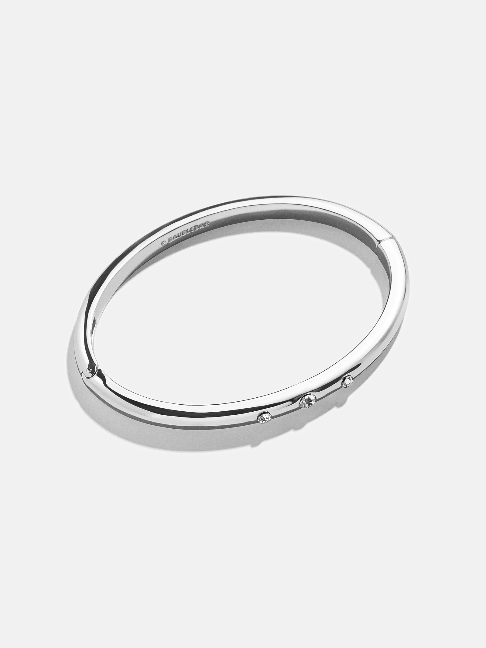 Nadia Classic Hinge Bangle - Classic Thin Silver Triple Bezel - Image 3