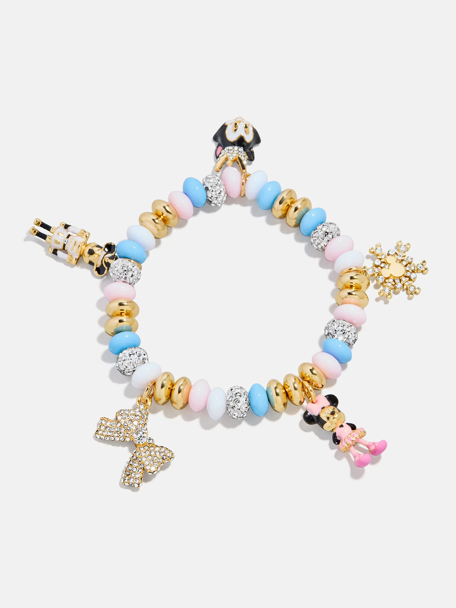 Disney Mickey Mouse & Minnie Mouse Nutcracker Charm Bracelet - Pink/Blue - Image 3