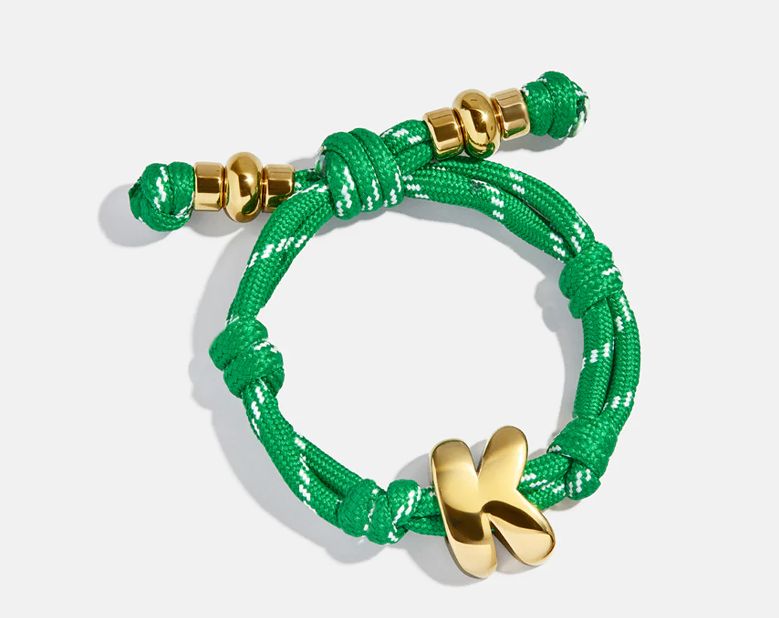 Knotty Initial Custom Bracelet - Bright Green Single Letter - Image 3