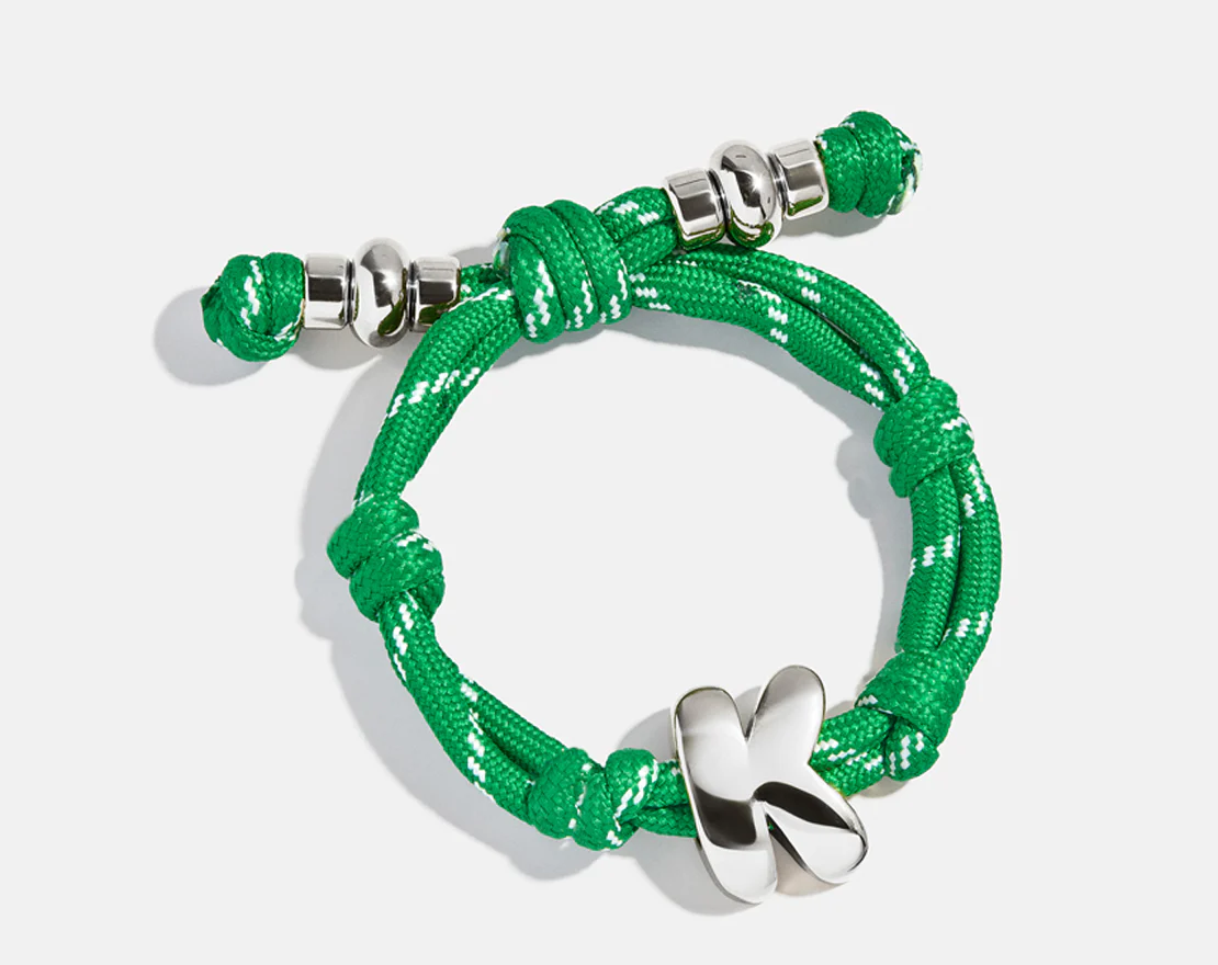 Knotty Initial Custom Bracelet - Bright Green Single Letter - Image 7