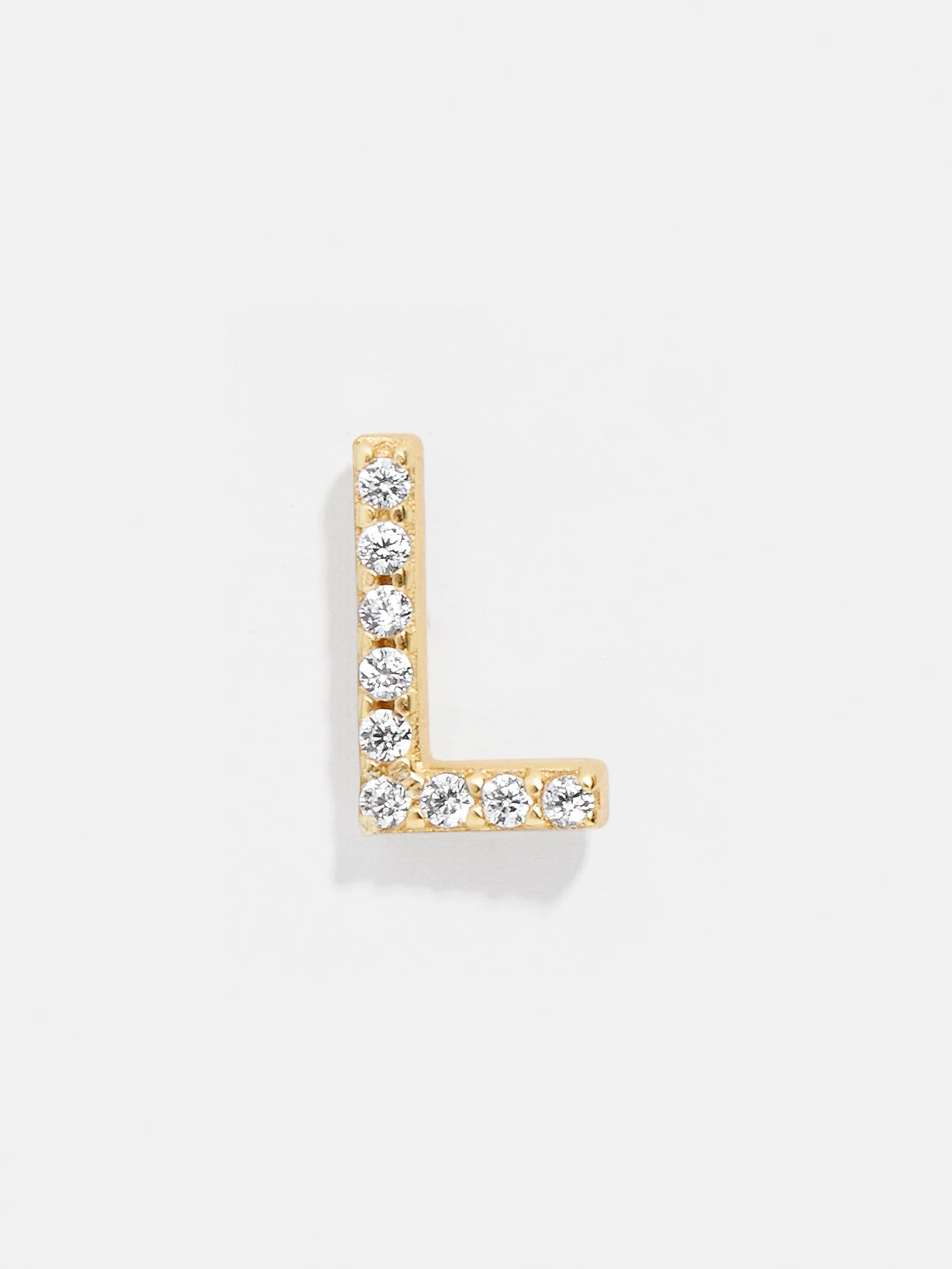 Single 18K Gold Initial Earring - Gold/Pavé - Image 13