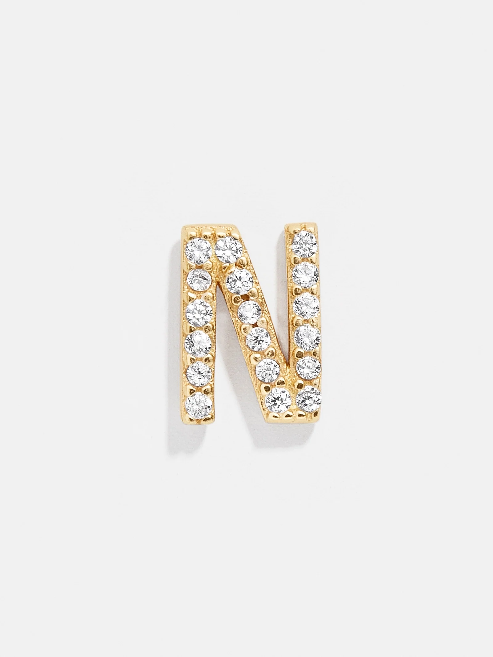 Single 18K Gold Initial Earring - Gold/Pavé - Image 15