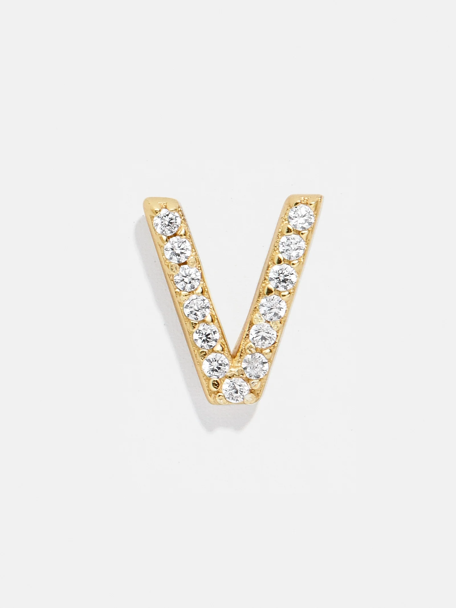 Single 18K Gold Initial Earring - Gold/Pavé - Image 20