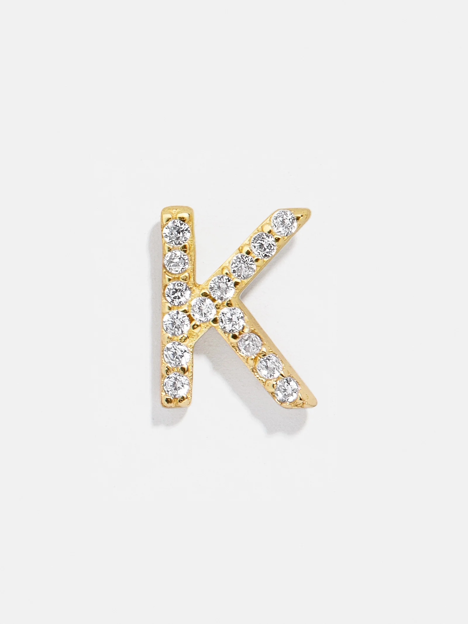 Single 18K Gold Initial Earring - Gold/Pavé - Image 22