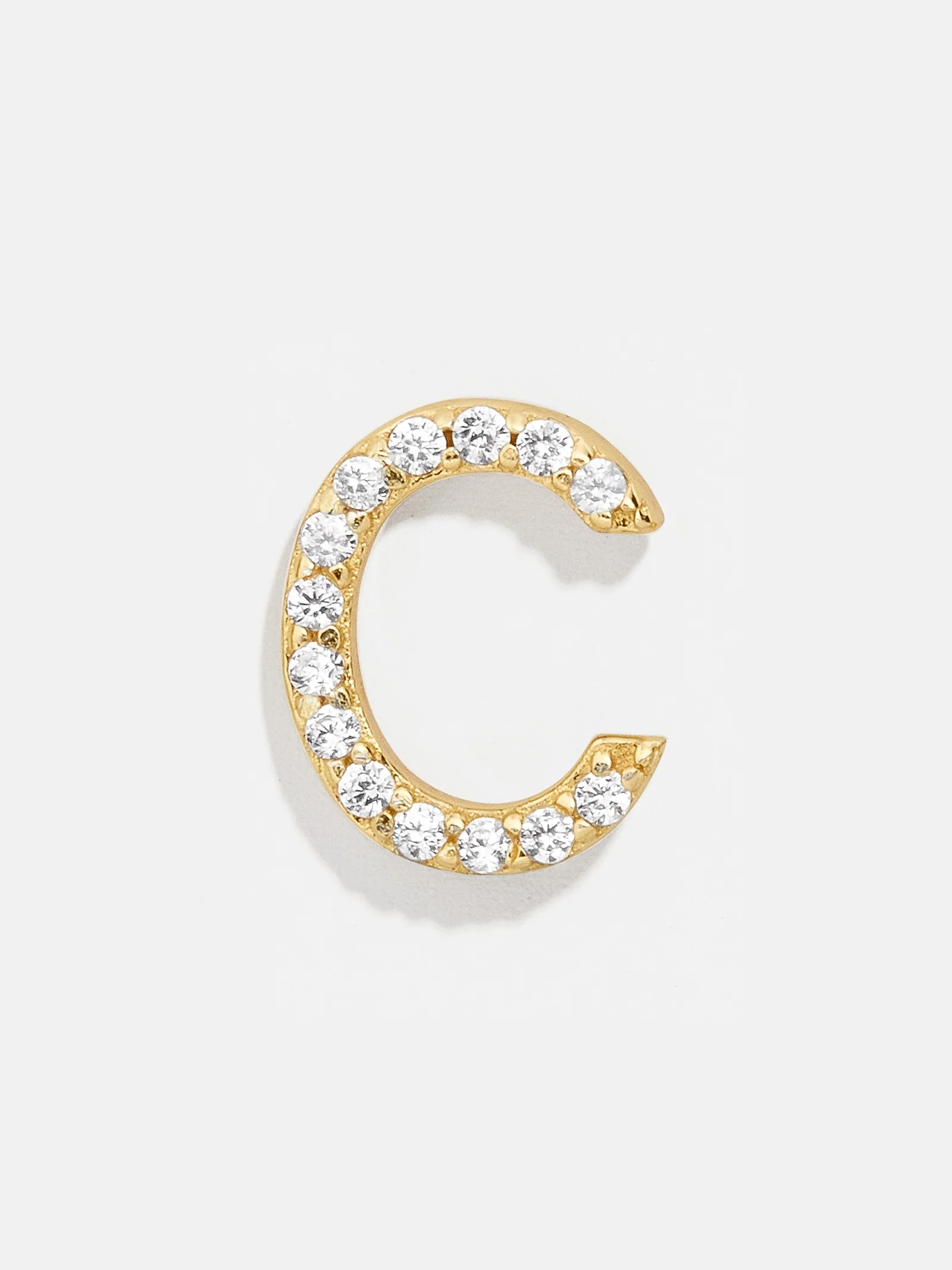 Single 18K Gold Initial Earring - Gold/Pavé - Image 5