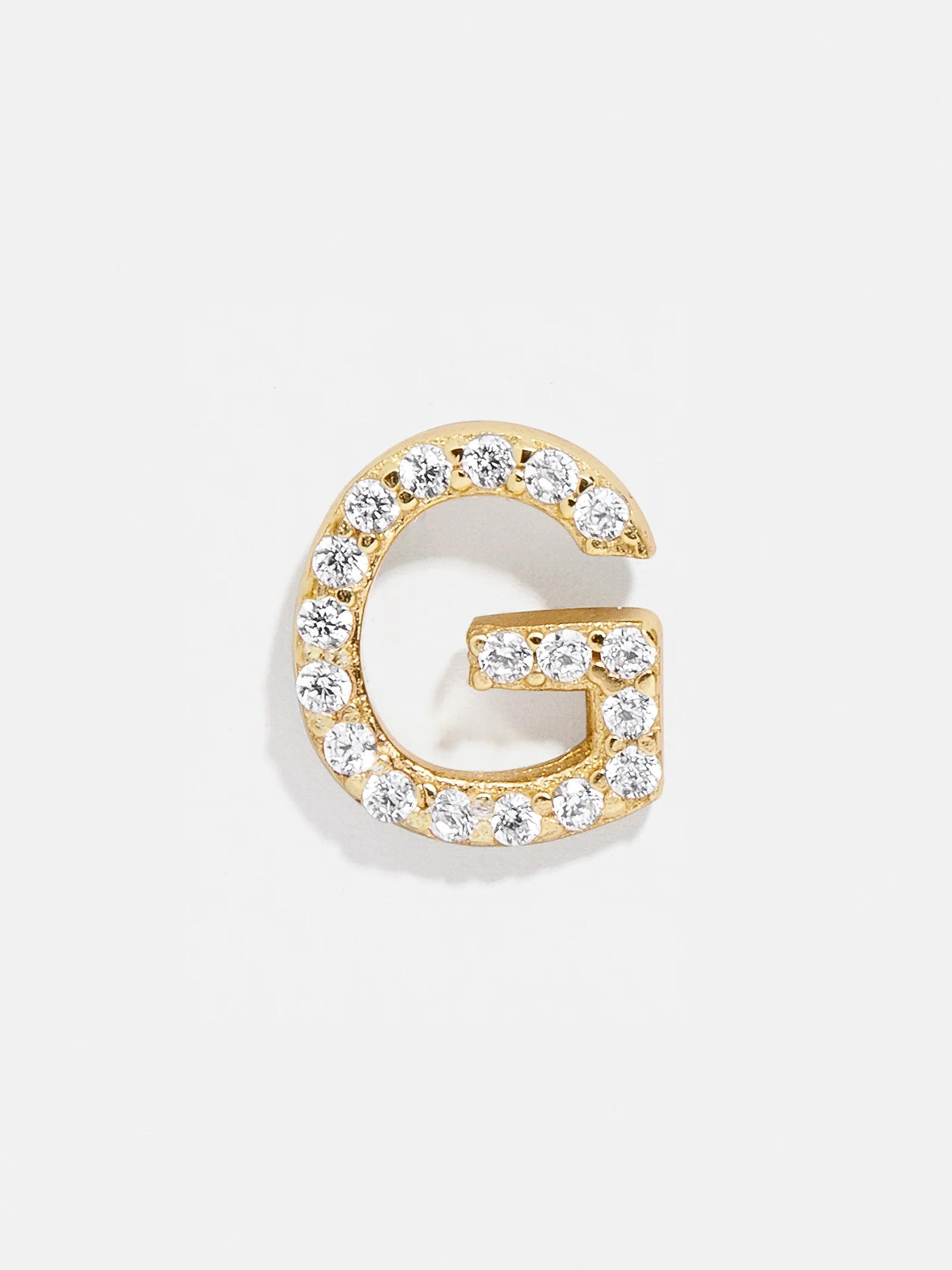 Single 18K Gold Initial Earring - Gold/Pavé - Image 9