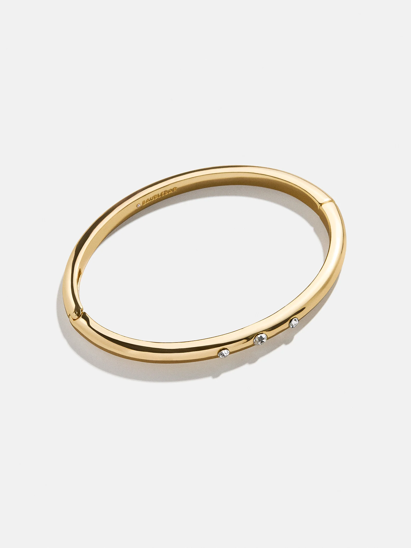 Nadia Classic Hinge Bangle - Classic Thin Gold Triple Bezel - Image 3