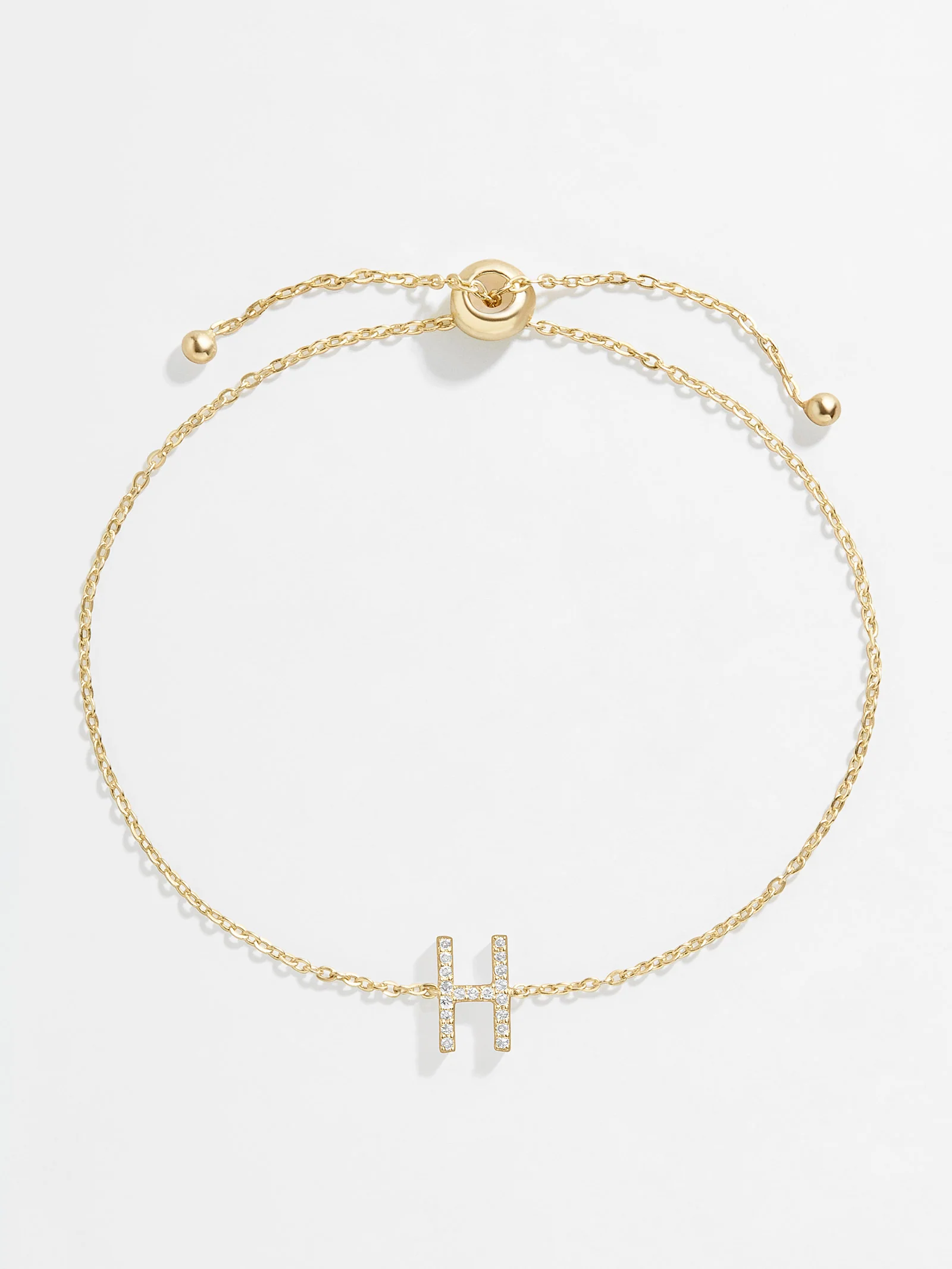 14K Gold & Diamond Initial Bracelet - Gold/Pavé - Image 11