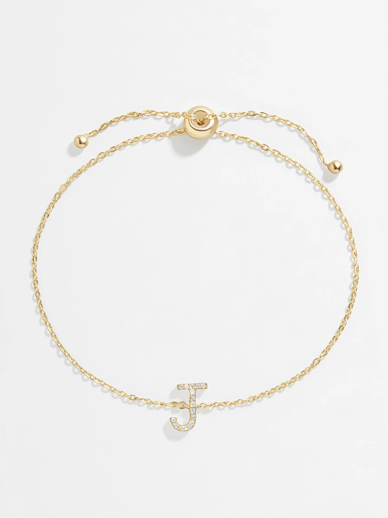 14K Gold & Diamond Initial Bracelet - Gold/Pavé - Image 13