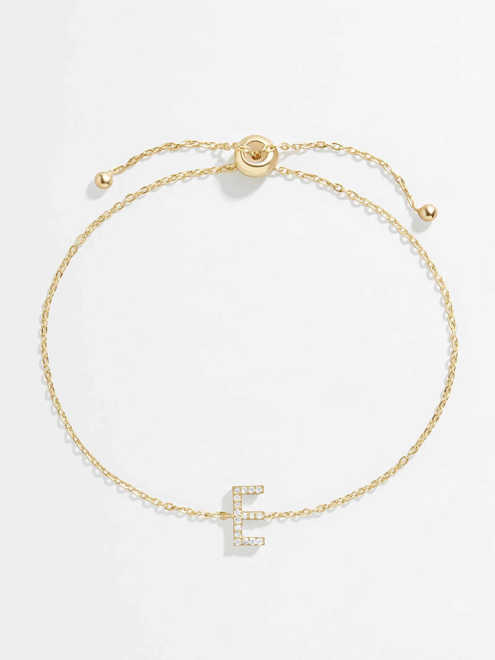 14K Gold & Diamond Initial Bracelet - Gold/Pavé - Image 8