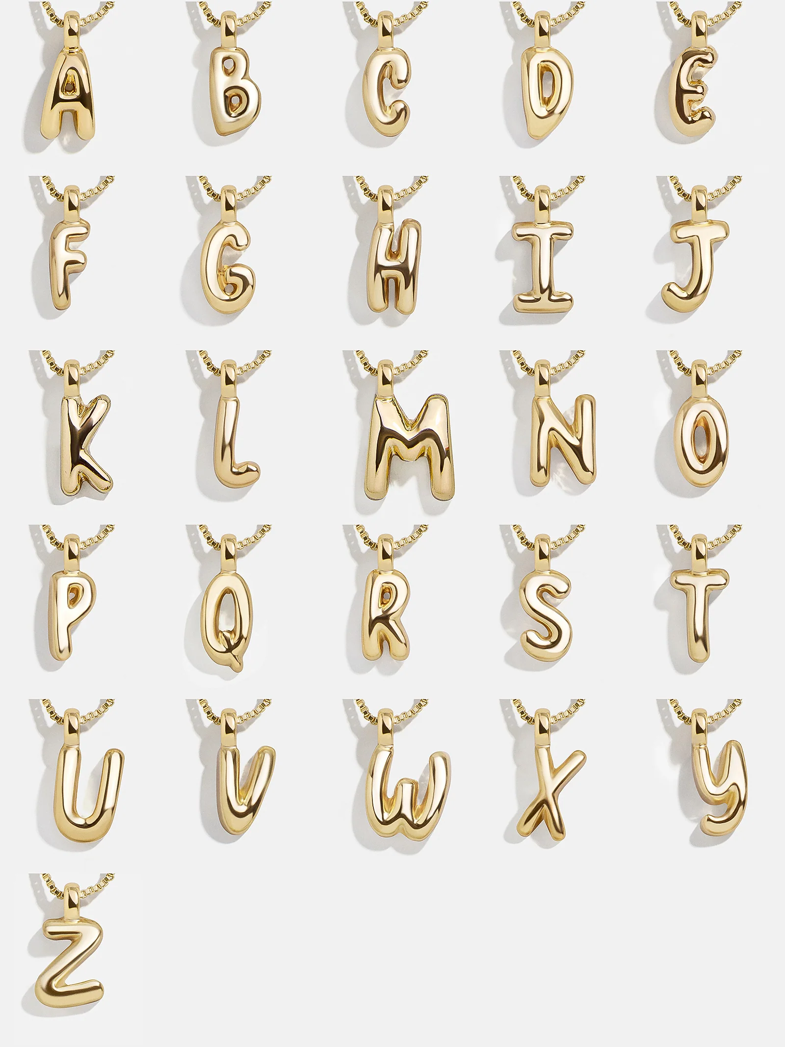 Gwen Mini Bubble Initial Necklace - Gold - Image 33