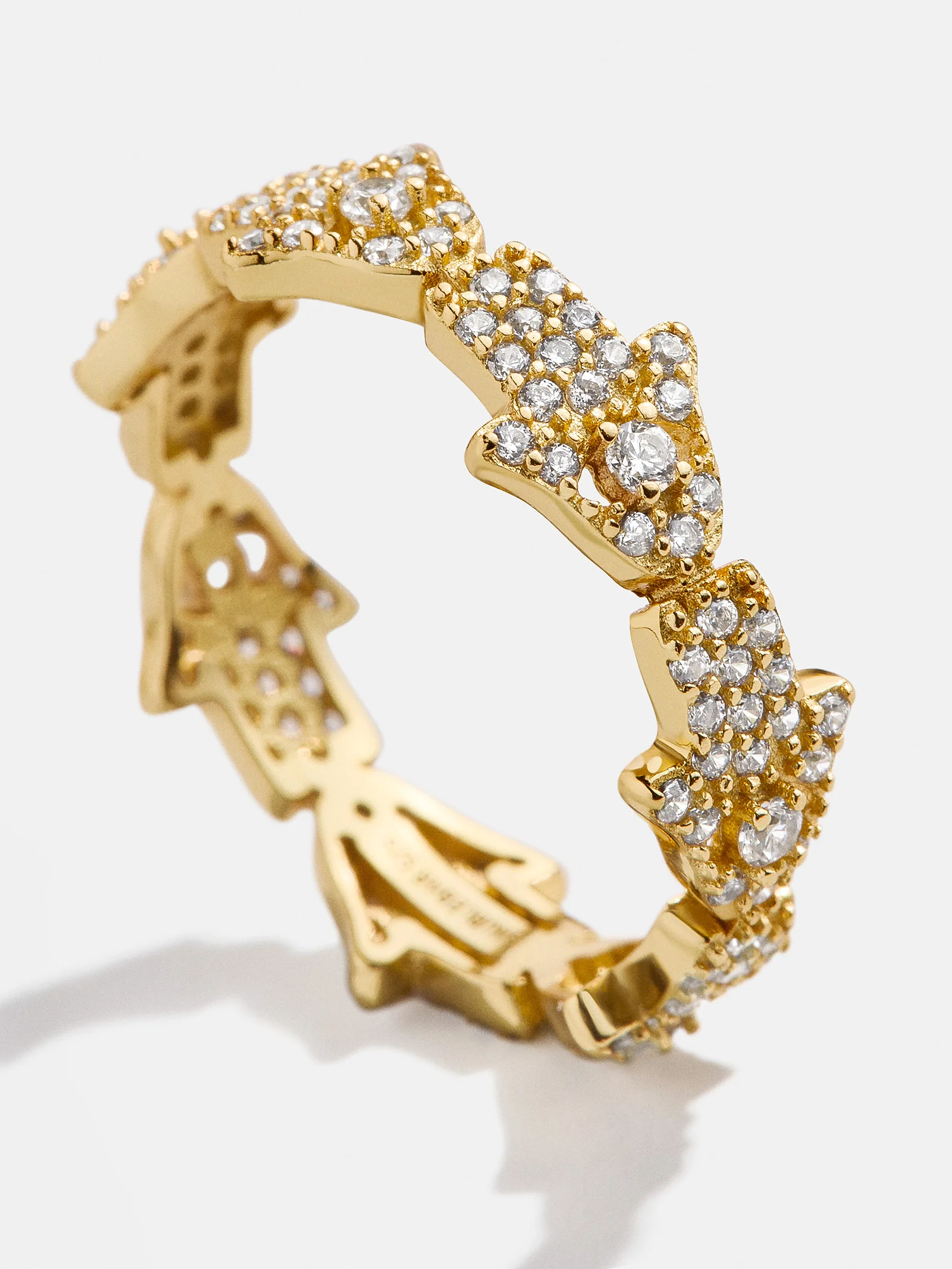 18K Gold Hamsa Pavé Ring - Hamsa - Image 3