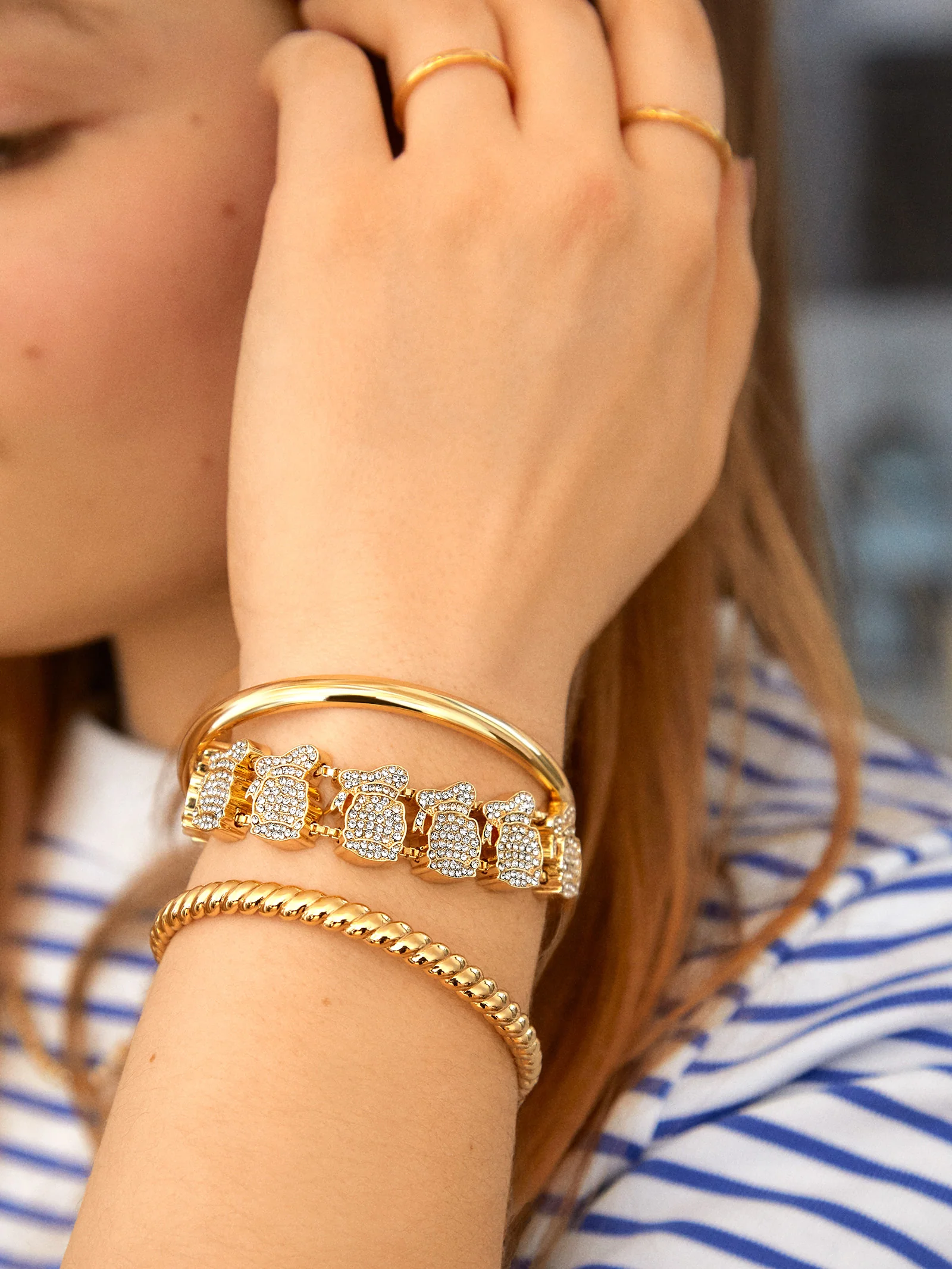 Disney Icon Slider Bracelet - Gold/Pavé - Image 4