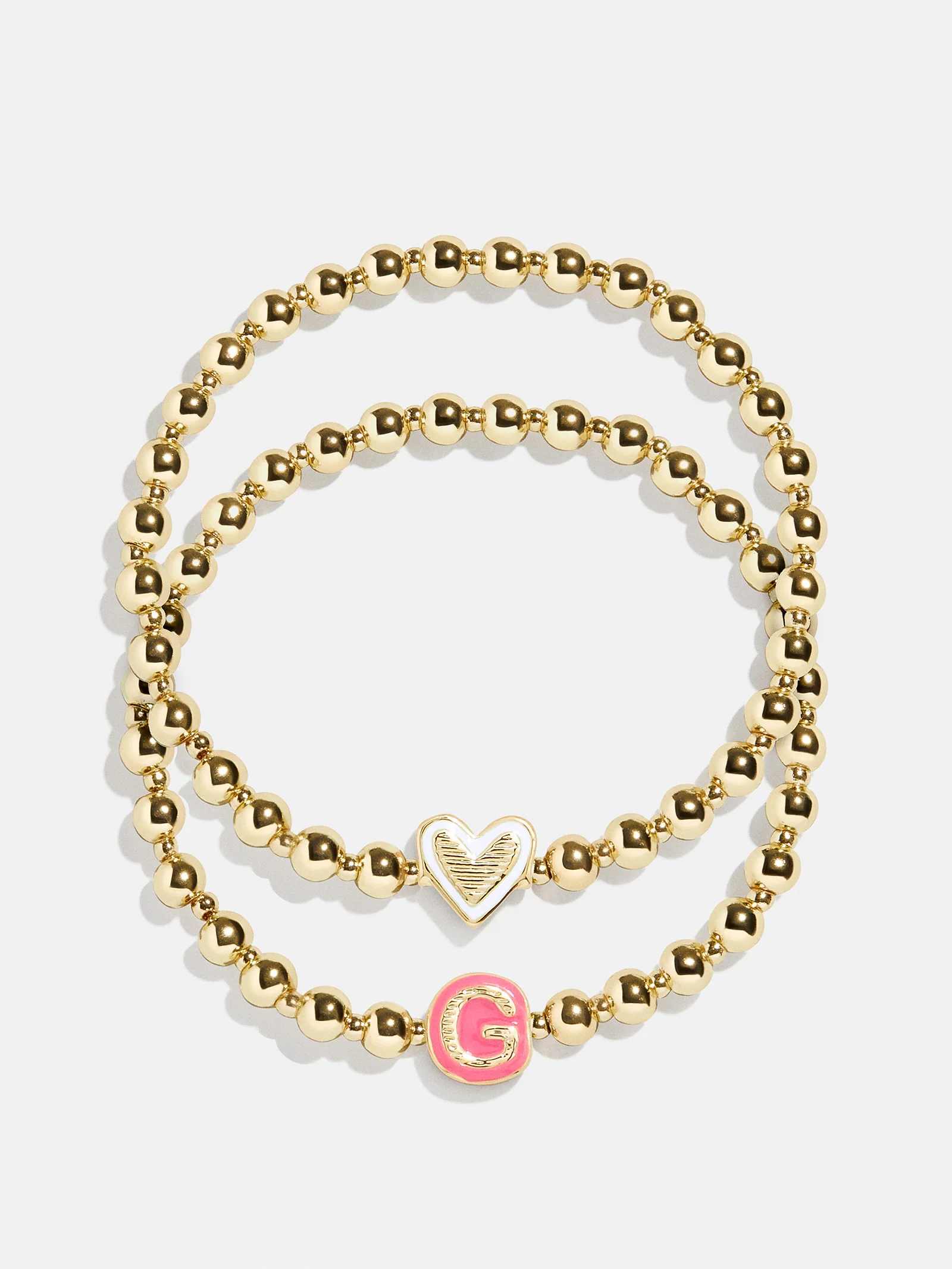 Initial & Heart Kids' Pisa Bracelet Set - Gold - Image 10