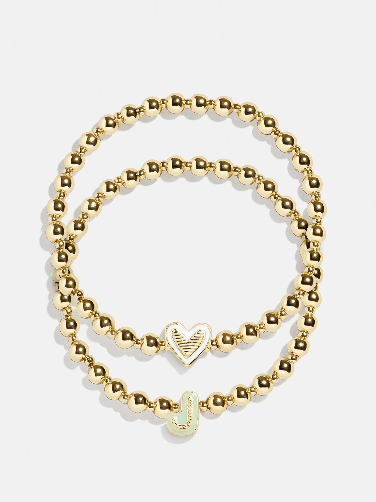 Initial & Heart Kids' Pisa Bracelet Set - Gold - Image 13