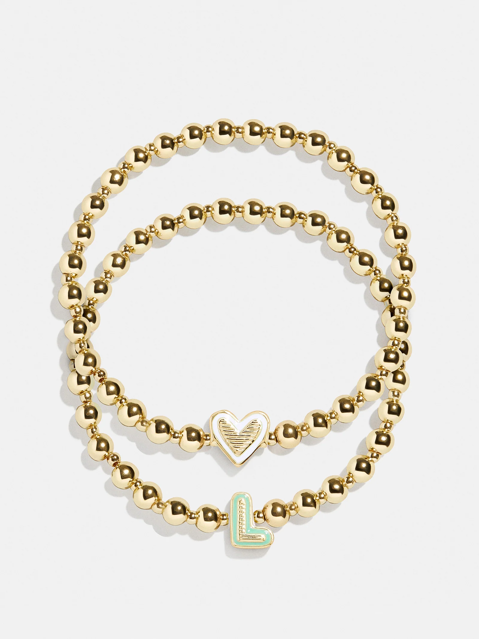 Initial & Heart Kids' Pisa Bracelet Set - Gold - Image 15