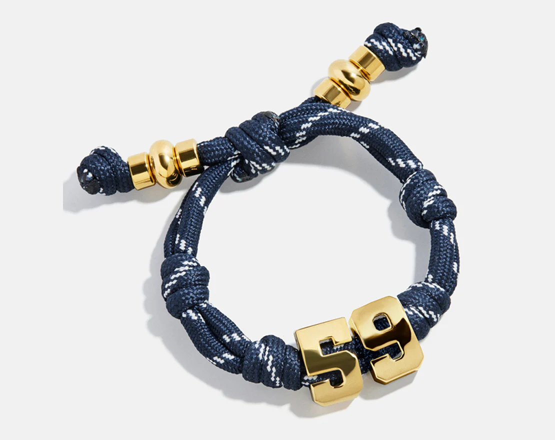 Knotty Varsity Number Custom Bracelet - Navy Double Digit - Image 3