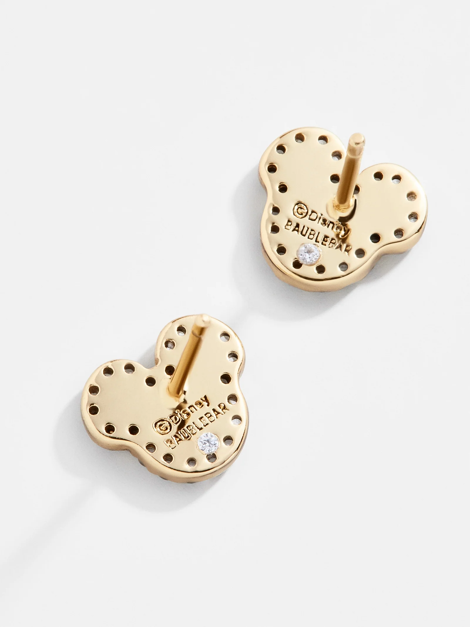 Disney 18K Gold Sterling Silver & Cubic Zirconia Studs - Gold/Pavé - Image 3