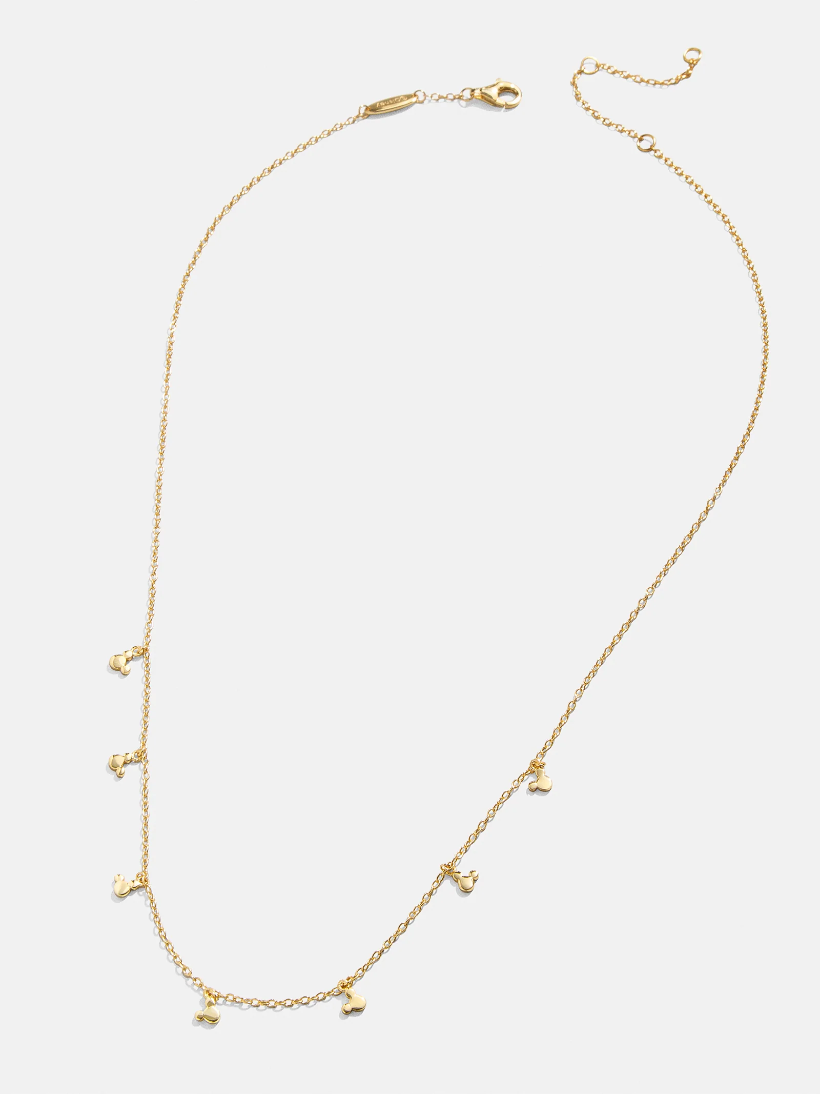 Mickey Mouse Disney 18K Gold Plated Sterling Silver Repeating Necklace - Gold - Image 3