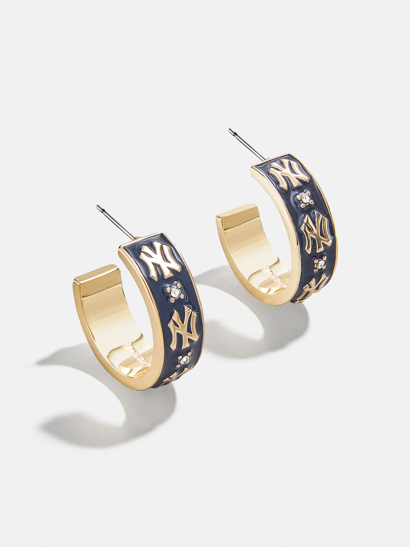 WEAR By Erin Andrews X BaubleBar New York Yankees Enamel Hoop Earrings - New York Yankees - Image 3
