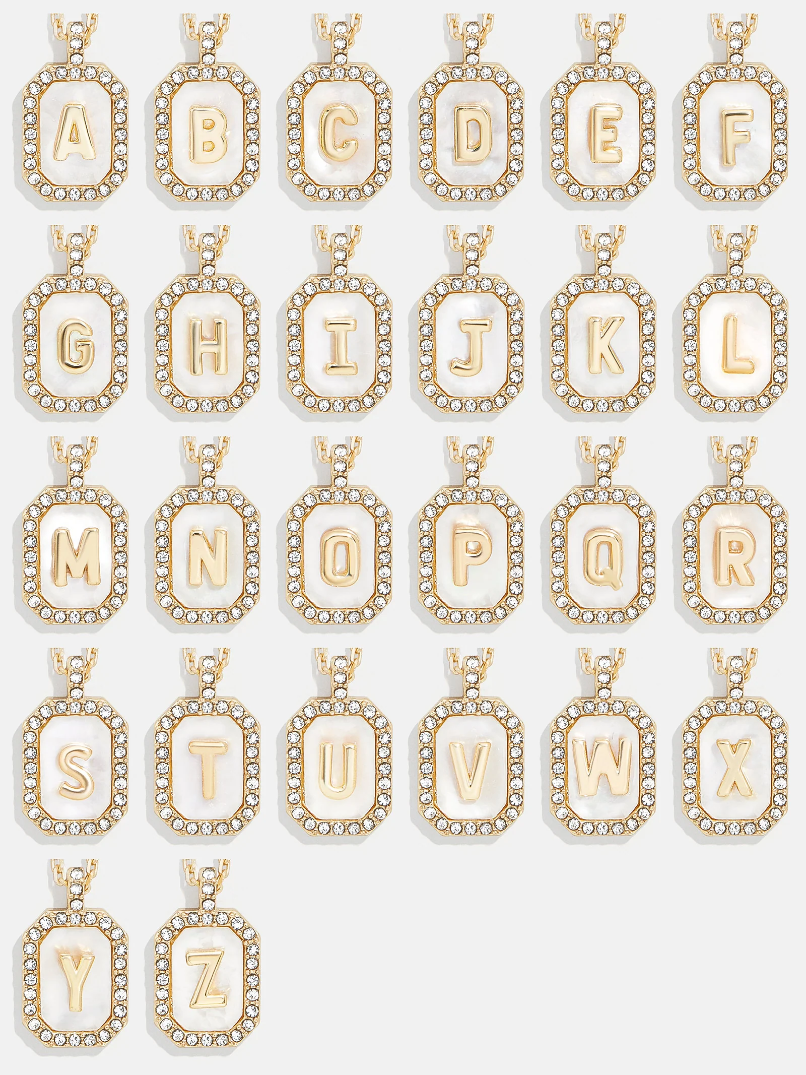 Gold & Mother of Pearl Initial Necklace - Mother Of Pearl - Image 31