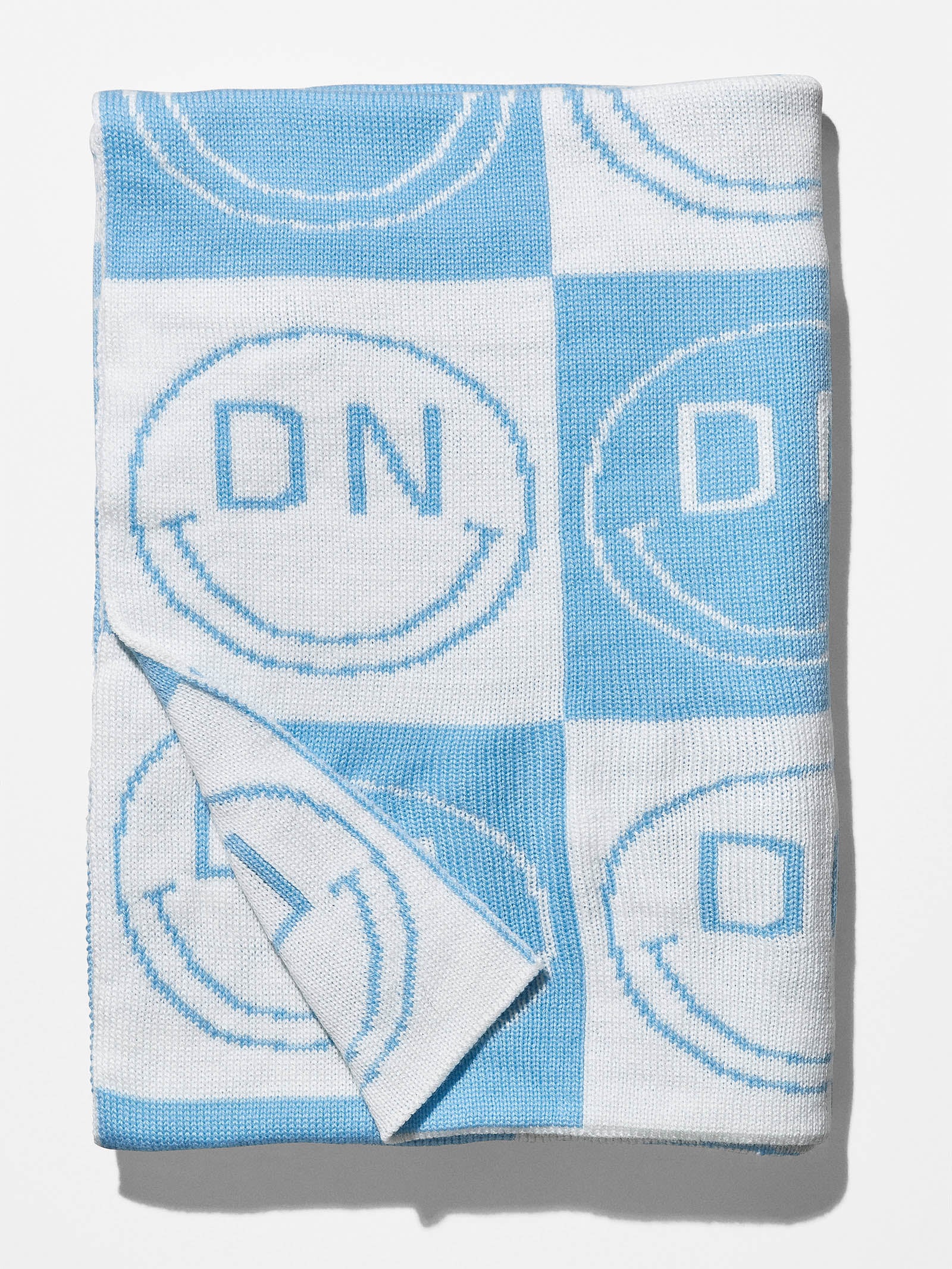 All Smiles Custom Blanket - Light Blue/White - Image 4